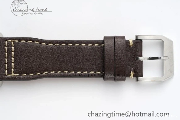 MIROTIME 0312 Bright Pilot Chrono SS AZF 1:1 Best Edition Green Dial on Brown Leather Strap A 7059